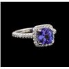 Image 1 : 14KT White Gold 1.99 ctw Tanzanite and Diamond Ring