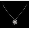 Image 2 : 1.14 ctw Diamond Pendant With Chain - 18KT White Gold