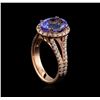 Image 4 : 4.01 ctw Tanzanite and Diamond Ring - 14KT Rose Gold