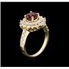 Image 3 : 1.62 ctw Ruby and Diamond Ring - 14KT Yellow Gold