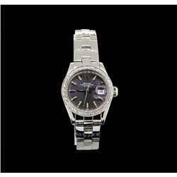 Rolex Stainless Steel Diamond Date Ladies Watch