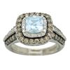 Image 1 : Le Vian 1.00 ctw Aquamarine and Diamond Ring - 14KT White Gold