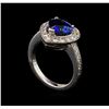 Image 2 : 3.03 ctw Sapphire and Diamond Ring - 14KT White Gold