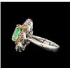 Image 3 : 14KT White Gold 2.96 ctw Emerald and Diamond Ring