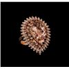 Image 1 : 14KT Rose Gold 11.58 ctw Morganite and Diamond Ring