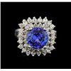 Image 2 : 14KT White Gold 3.11 ctw Tanzanite and Diamond Ring