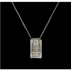 1.00 ctw Diamond Pendant With Chain - 14KT White Gold