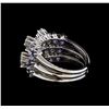 Image 3 : 14KT White Gold 3.08 ctw Sapphire and Diamond Ring