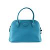 Image 4 : Hermes Saint Cyr Blue Swift Calfskin Leather Bag