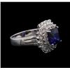 Image 2 : 2.70 ctw Tanzanite and Diamond Ring - 14KT White Gold