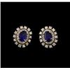 Image 1 : 14KT White Gold 1.04 ctw Sapphire and Diamond Earrings