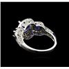 Image 2 : 2.11 ctw Tanzanite and Diamond Ring - 14KT White Gold