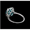 Image 3 : 3.67 ctw Apatite and Diamond Ring - 14KT White Gold
