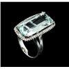 Image 4 : GIA Cert 9.59 ctw Aquamarine and Diamond Ring - 14KT White Gold