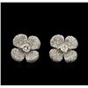 Image 1 : 1.98 ctw Diamond Clover Earrings - 18KT White Gold