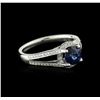 Image 1 : 18KT White Gold 0.98 ctw Sapphire and Diamond Ring