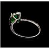 Image 3 : 1.31 ctw Tsavorite and Diamond Ring - 14KT White Gold