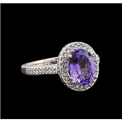 14KT White Gold 2.36 ctw Tanzanite and Diamond Ring