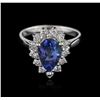 Image 2 : 14KT White Gold 1.66 ctw Tanzanite and Diamond Ring