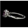 Image 3 : 1.49 ctw Pink Sapphire and Diamond Ring - 14KT White Gold
