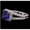 Image 2 : 14KT White Gold 2.53 ctw Tanzanite and Diamond Ring