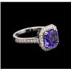 Image 1 : 2.95 ctw Tanzanite and Diamond Ring - 14KT White Gold