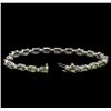 Image 3 : 14KT White Gold 11.20 ctw Green Sapphire and Diamond Bracelet