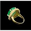Image 3 : GIA Cert 11.91 ctw Emerald and Diamond Ring - 14KT Yellow Gold
