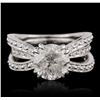 Image 2 : 18KT White Gold 3.66 ctw Diamond Ring Wedding Set