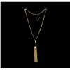Image 1 : Chain Tassel Metal Necklace - Gold Plated