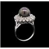 Image 4 : 14KT White Gold Pearl and Diamond Ring