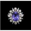 Image 2 : 3.40 ctw Tanzanite and Diamond Ring - 14KT White Gold