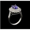 Image 4 : 14KT White Gold 2.37 ctw Tanzanite and Diamond Ring