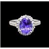 Image 2 : 14KT White Gold 3.10 ctw Tanzanite and Diamond Ring