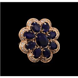 14KT Rose Gold 9.91 ctw Sapphire Ring