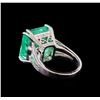 Image 3 : 18.15 ctw Emerald and Diamond Ring - 14KT White Gold