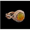 Image 1 : 2.08 ctw Opal and Diamond Ring - 14KT Rose Gold