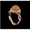 Image 3 : 2.08 ctw Opal and Diamond Ring - 14KT Rose Gold