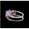Image 3 : 1.98 ctw Tanzanite and Diamond Ring - 14KT White Gold