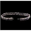 Image 3 : 4.24 ctw Sapphire and Diamond Bracelet - 18KT White Gold