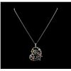 Image 2 : 0.63 ctw Diamond Pendant With Chain - 14KT Tri Color Gold