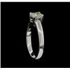 Image 4 : 0.70 ctw Light Yellow Diamond Solitaire Ring - 14KT White Gold