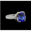 Image 1 : 18KT White Gold 3.06 ctw Tanzanite and Diamond Ring