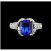 Image 2 : 18KT White Gold 3.06 ctw Tanzanite and Diamond Ring