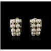 Image 2 : 14KT Yellow Gold Pearl Earrings