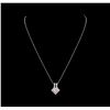 Image 1 : 0.53 ctw Diamond Pendant With Chain - 14KT White Gold