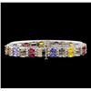 Image 2 : 14KT White Gold 20.04 ctw Multi Gemstone and Diamond Bracelet