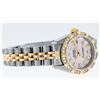 Image 4 : Rolex Two-Tone Pink MOP Baguette and Pyramid Diamond DateJust Ladies Watch