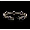 Image 3 : 14KT White Gold 8.54 ctw Sapphire and Diamond Bracelet
