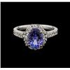 Image 2 : 2.05 ctw Tanzanite and Diamond Ring - 14KT White Gold